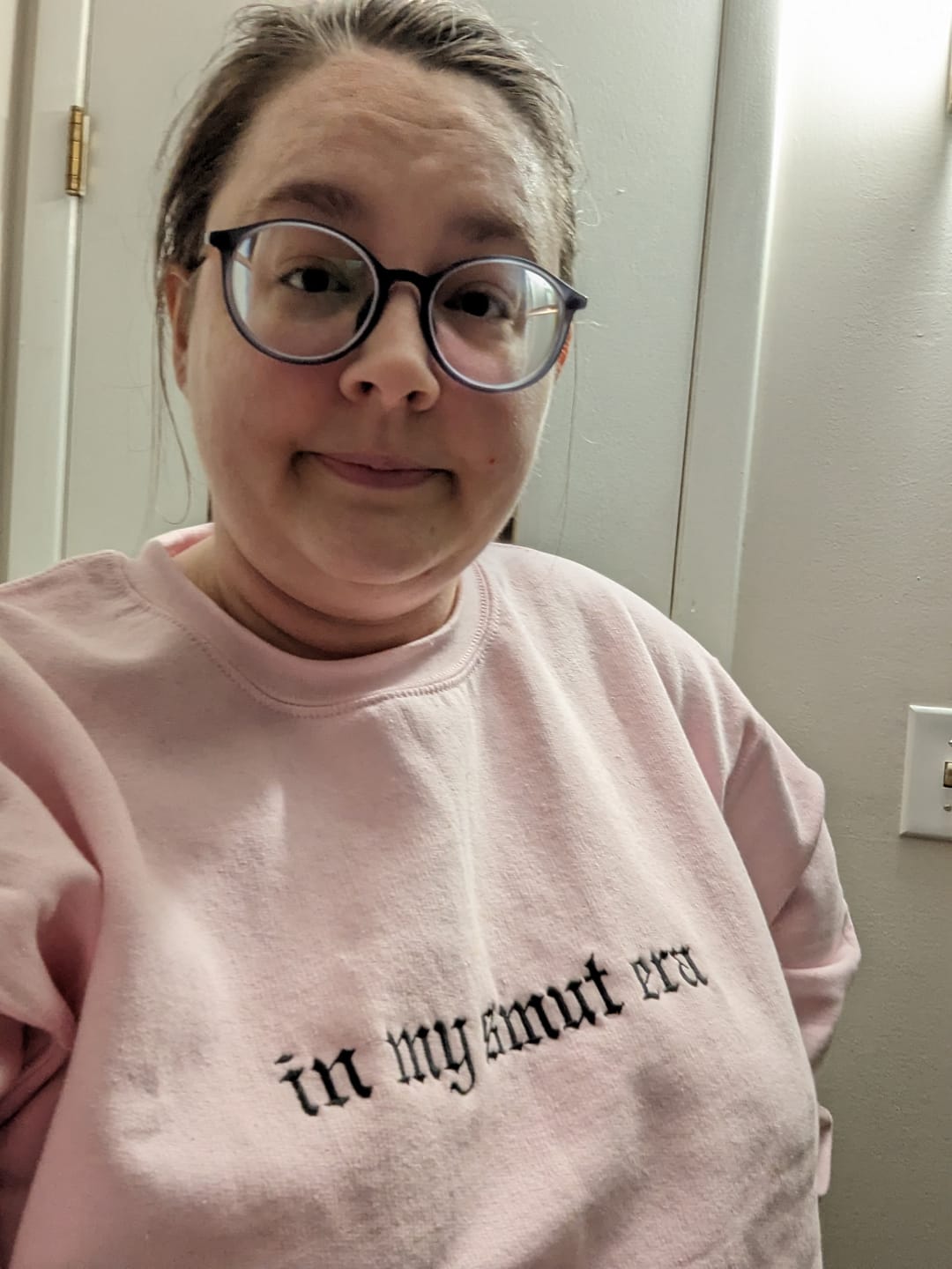 Customer photo review of in my smut era embroidered sweatshirt