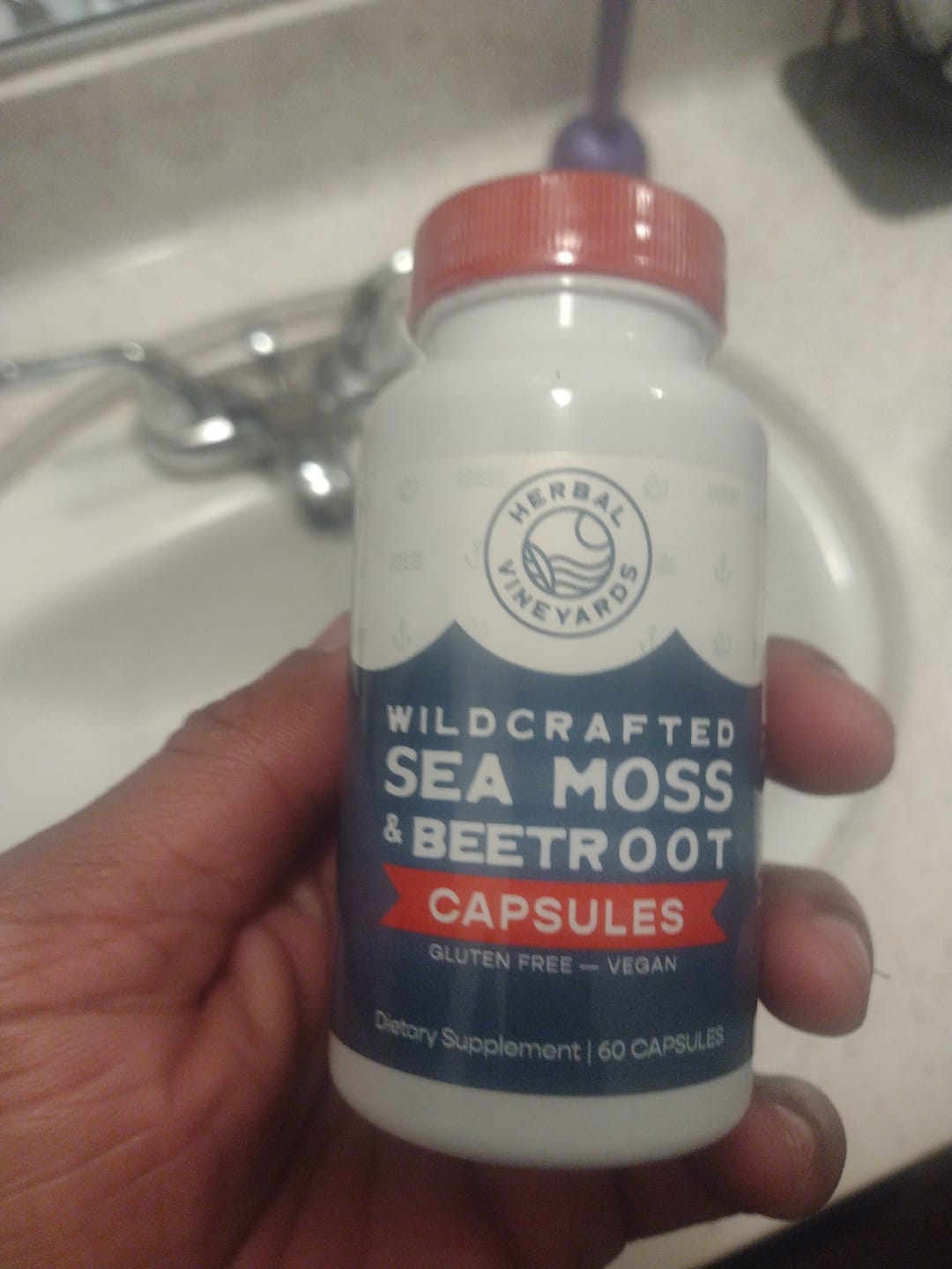 Customer photo review of Organic Sea Moss & Beet Root Capsules - 60 Count