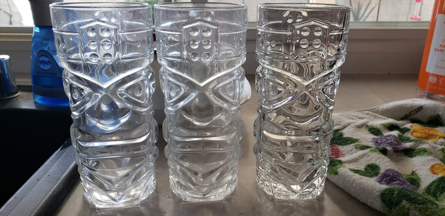 Customer photo review of Clear Tiki Glasses, Set of 4 or 6 - 450 ML