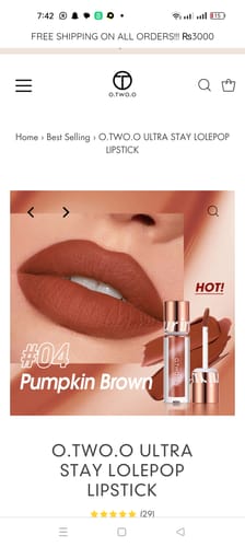 Customer photo review of O.TWO.O ULTRA STAY LOLEPOP LIPSTICK