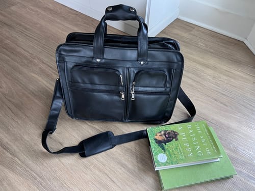 Customer photo review of Large Full Grain Leather Laptop Briefcase