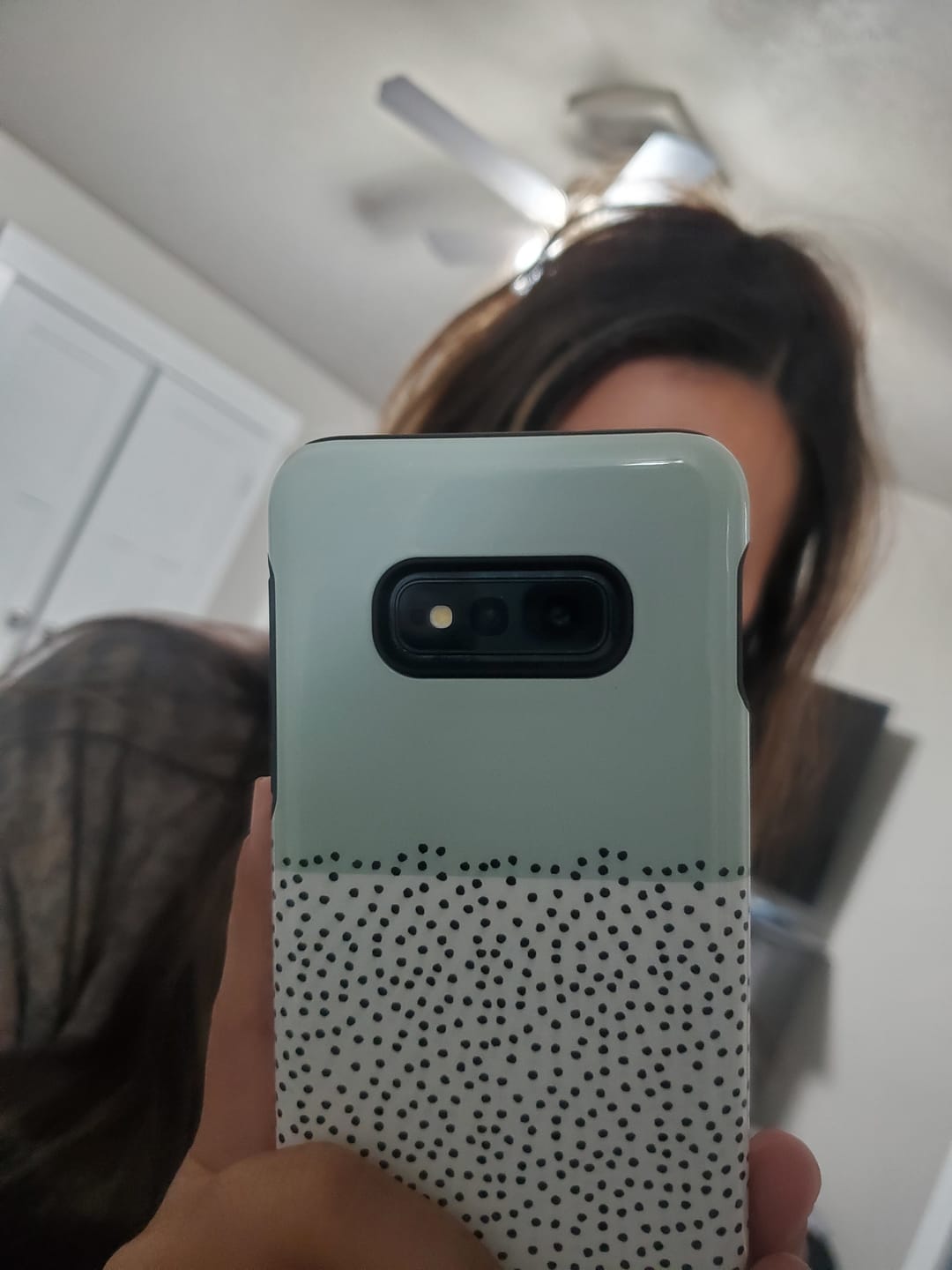 Customer photo review of Green Mini Dots - Tough Phone Case