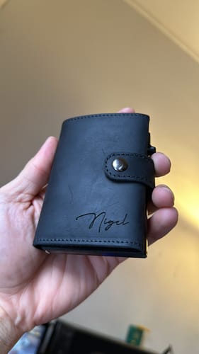 Customer photo review of EasyWallet - Personalised Leather Smart Wallet