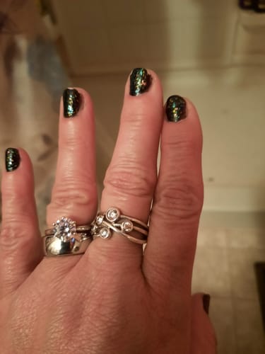 Customer photo review of Milgrain Solitaire 2ct CZ Ring Set in Sterling Silver