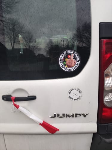 Customer photo review of GROSSE STICKER / AUFKLEBER (10 STK.) • BIN KEIN BAUER, ABER TROTZDEM SAUER!