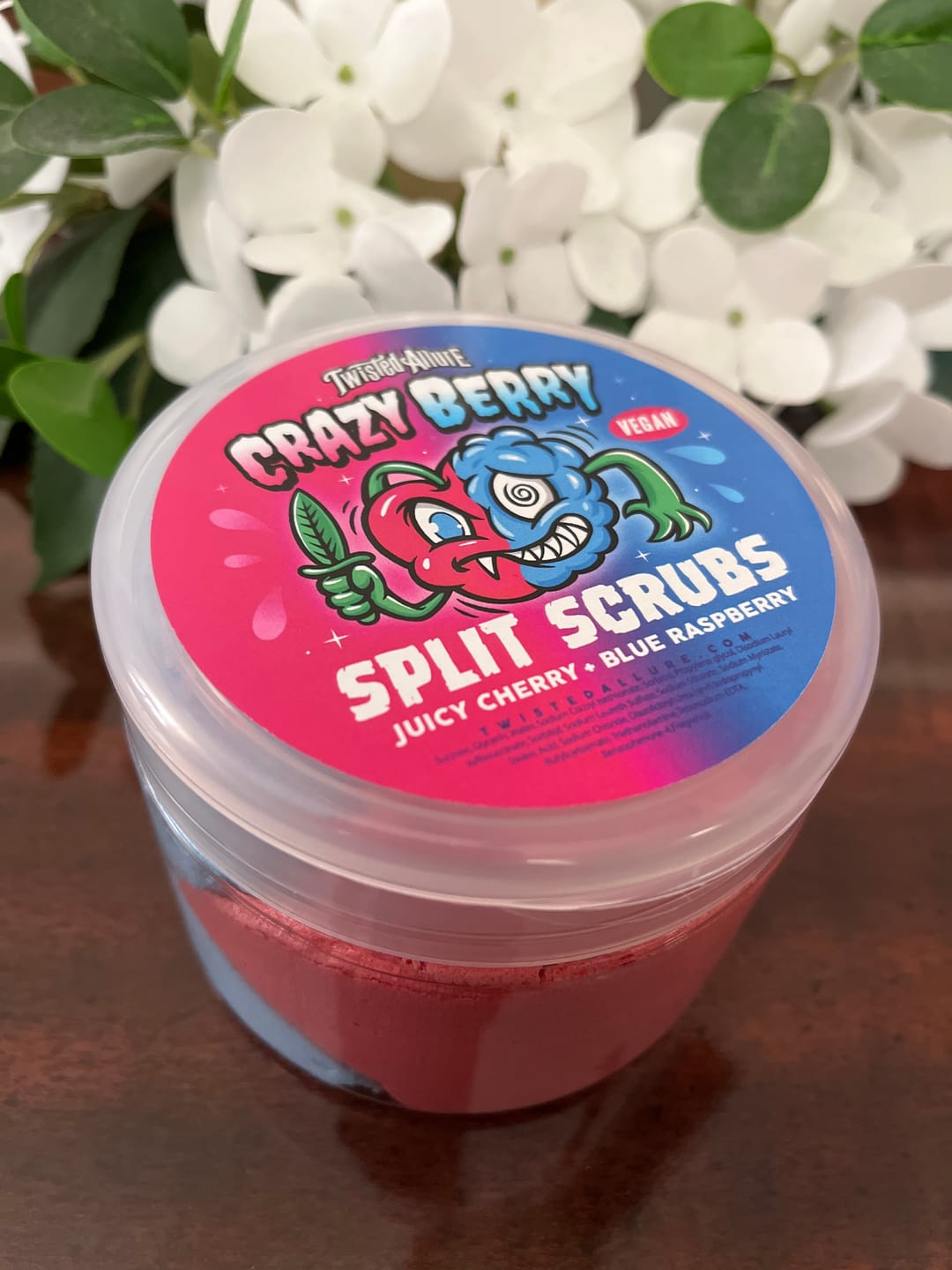Customer photo review of Crazy Berry Split Scrub (Blue Raspberry & Cherry)
