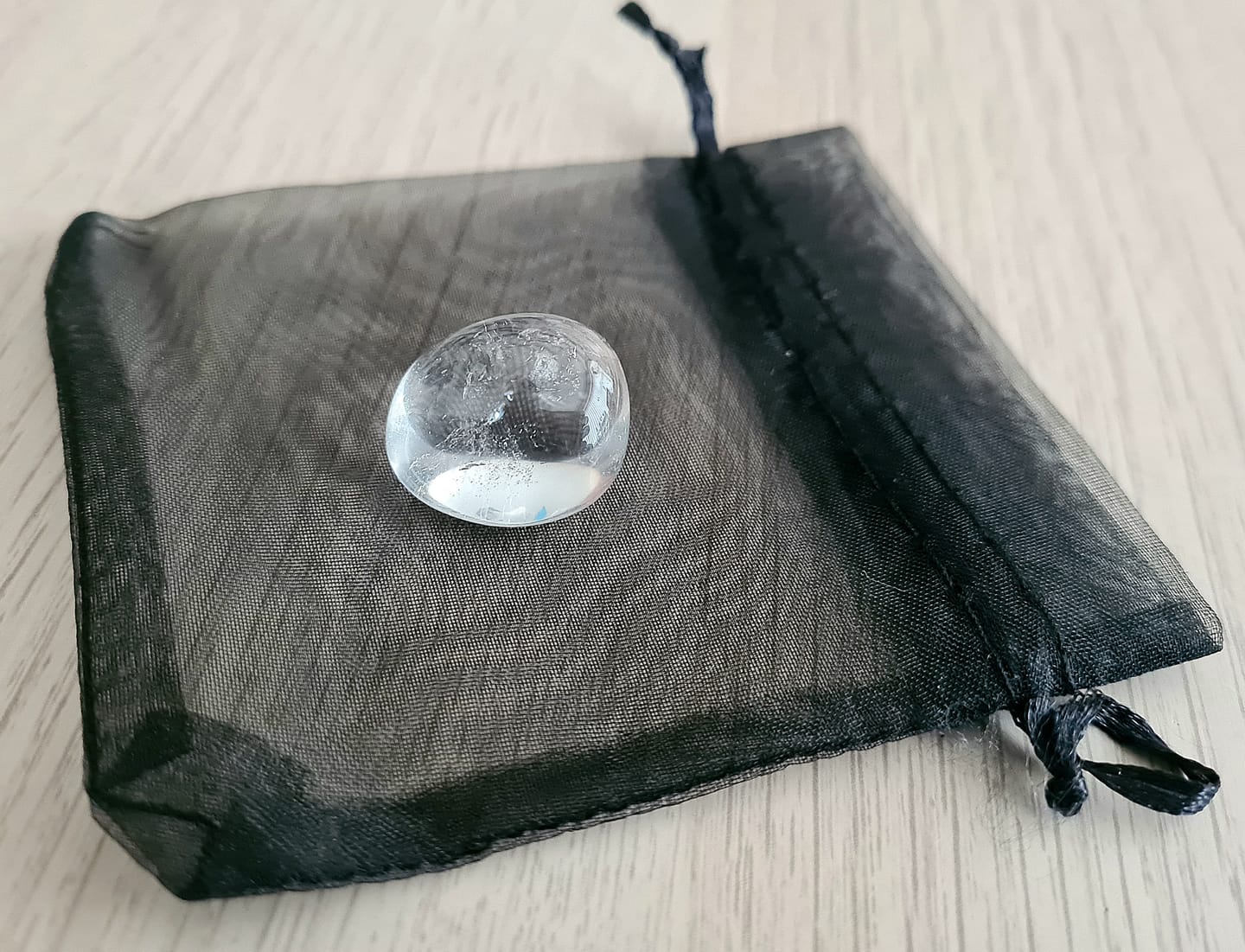 Customer photo review of Clear quartz - Tumblestone