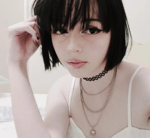 Customer photo review of Linn's Dollie Darknight Black Contact Lenses(12 months of use)