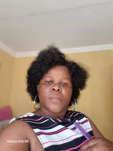 Customer photo review of Brazilian Curly Afro full Cap 8"