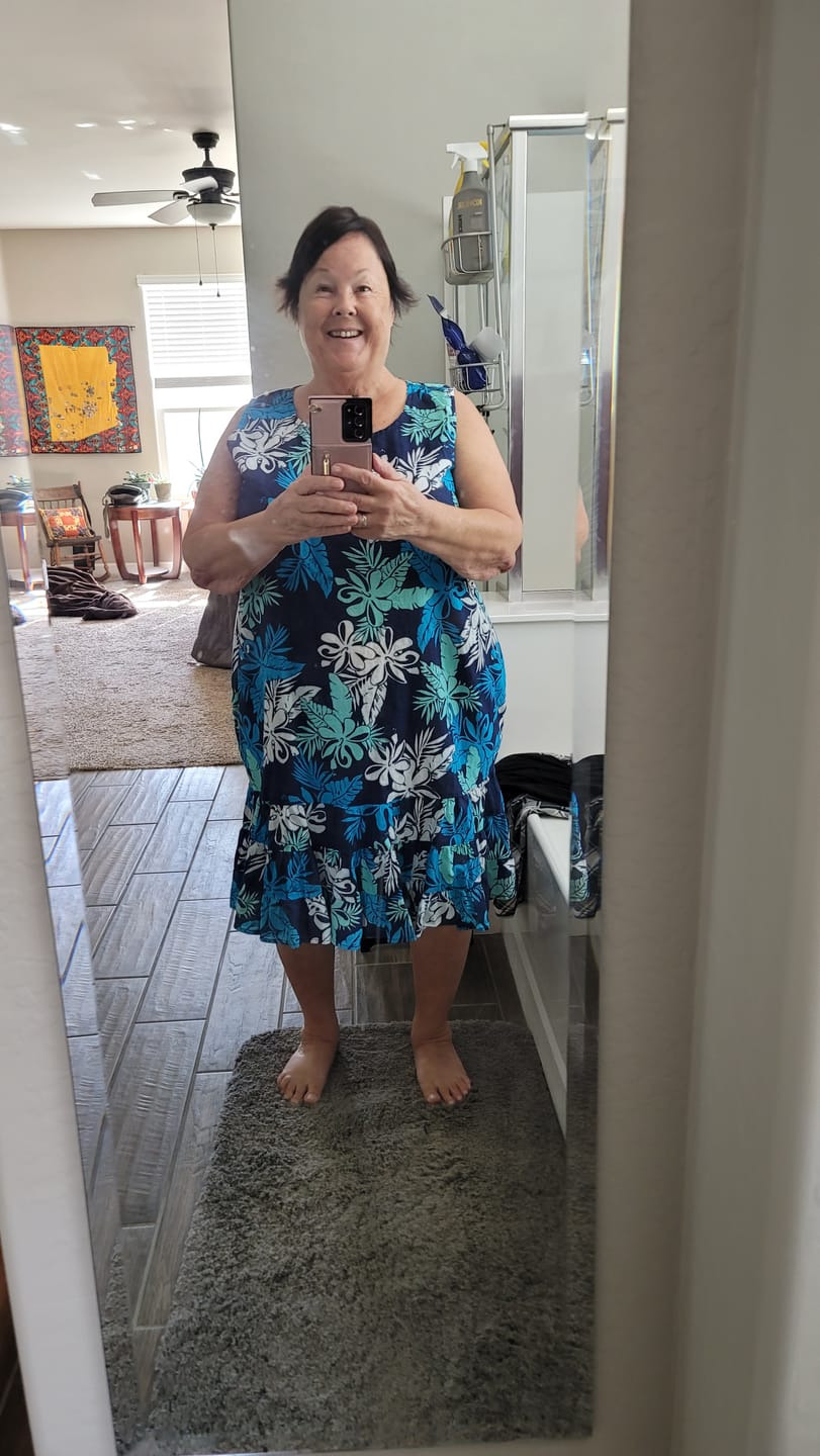 Customer photo review of Hibiscus Cotton Vacation Dress
