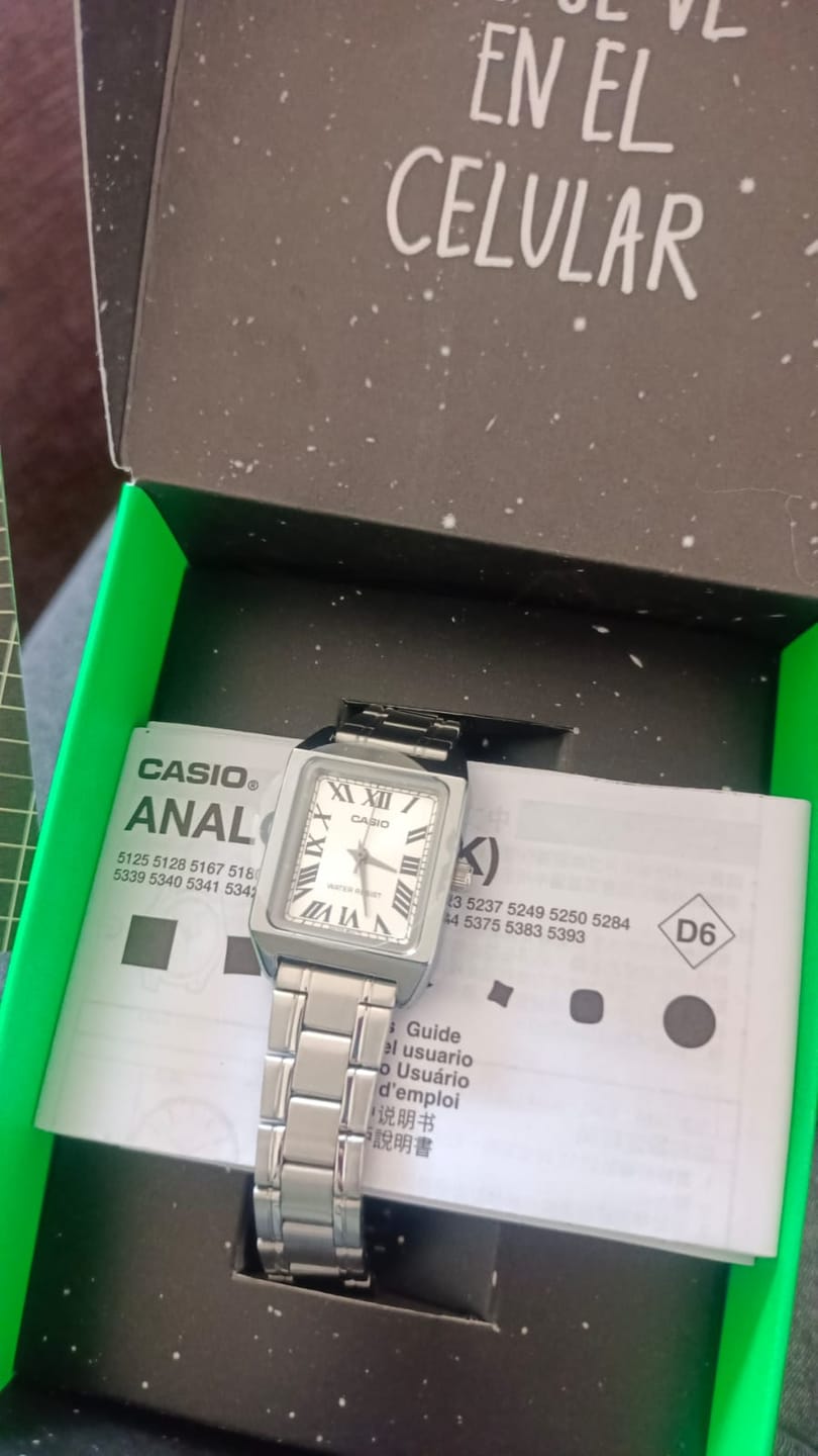 Customer photo review of Reloj Casio Tank Análogo LTP-V007D-7BUDF Acero Dial Plata