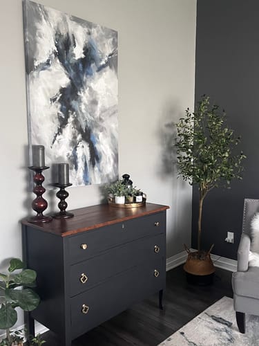 Customer photo review of 'Abstract Grey Clouds' Framed Canvas