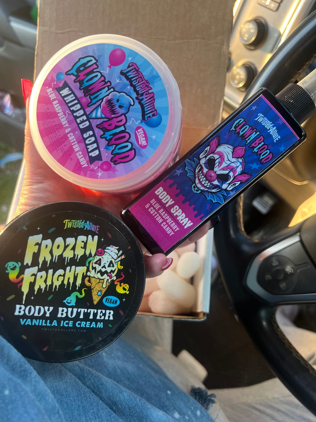 Customer photo review of Frozen Fright Body Butter (Vanilla ice cream)
