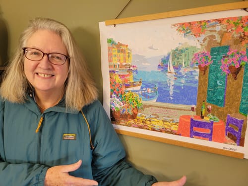 Customer photo review of Portofino Reflections - Paint by Numbers