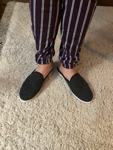 Avis photo d'un client sur Mule homme laine, gris noir