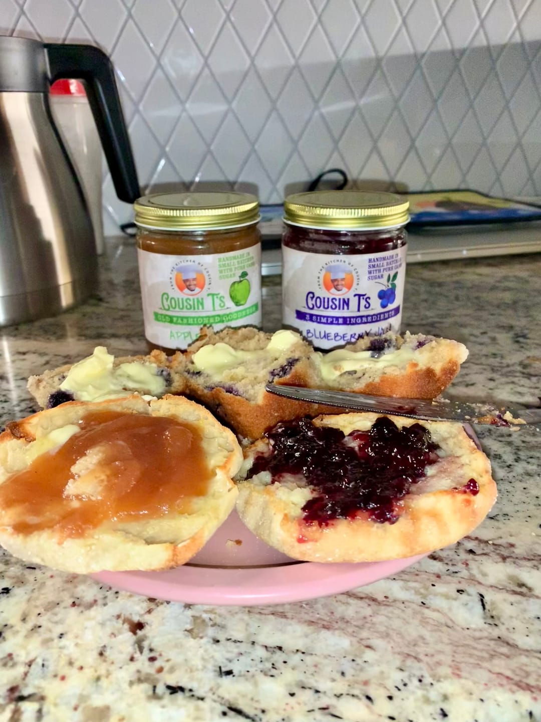Customer photo review of Cousin T's Blueberry Jam