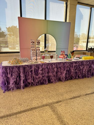 Customer photo review of 7.5x7.5ft Birthday Party Flower Arch Frame Welcome Stand Door