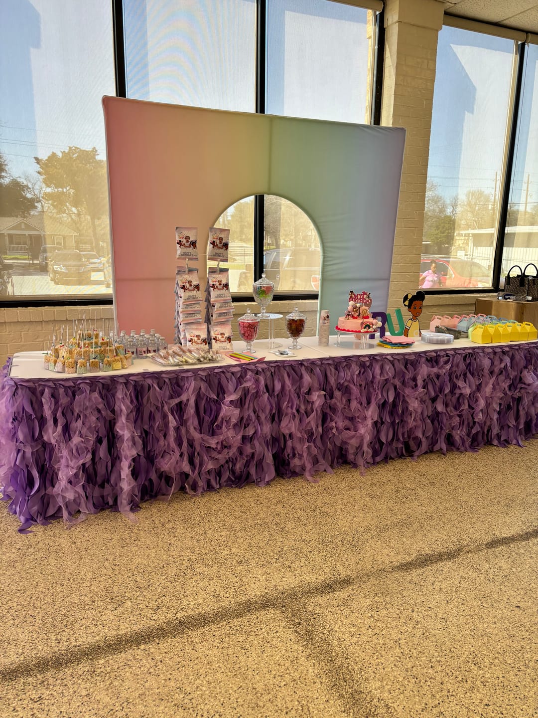Customer photo review of 7.5x7.5ft Birthday Party Flower Arch Frame Welcome Stand Door