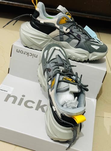 Customer photo review of Rocket Boost Grey High Heel Funky Designer Low Top Sneakers