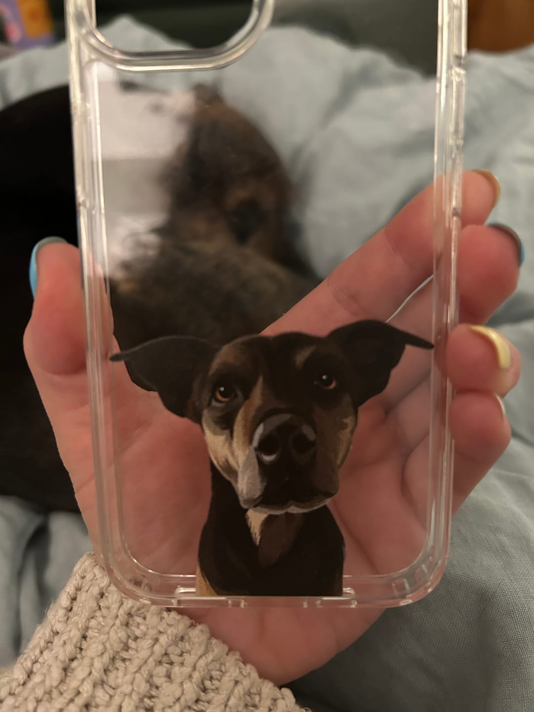 Customer photo review of Custom Pet Portrait Phone Cases