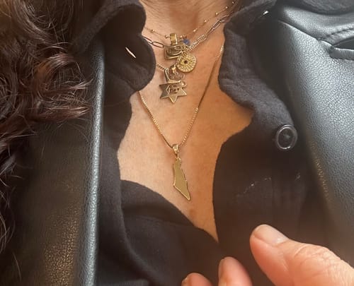 Customer photo review of Israel Map Necklace