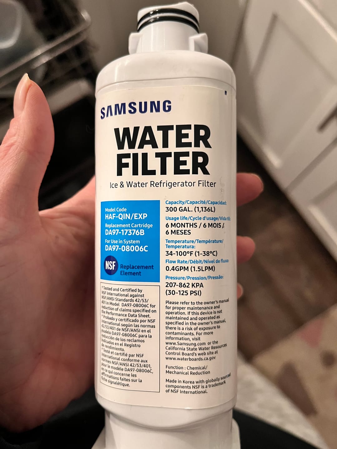 Customer photo review of Glacier Fresh Replacement for DA97-17376B, HAF-QIN Samsung Refrigerator Water Filter, 2-Pack