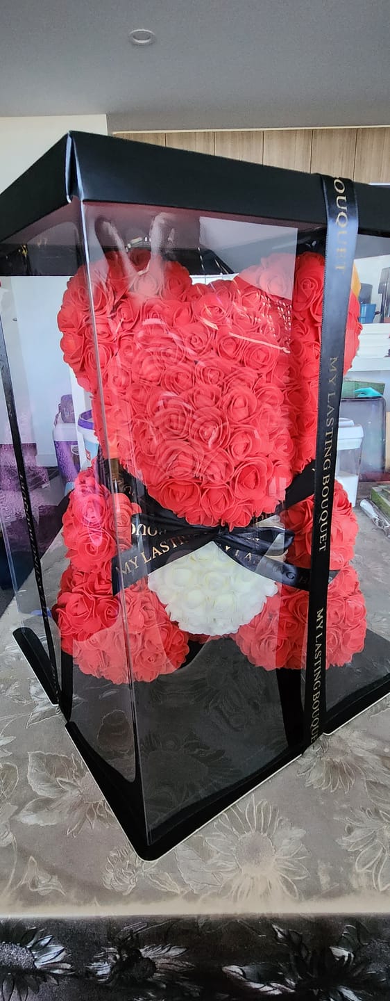 Customer photo review of Red Rose Bear - 45cm