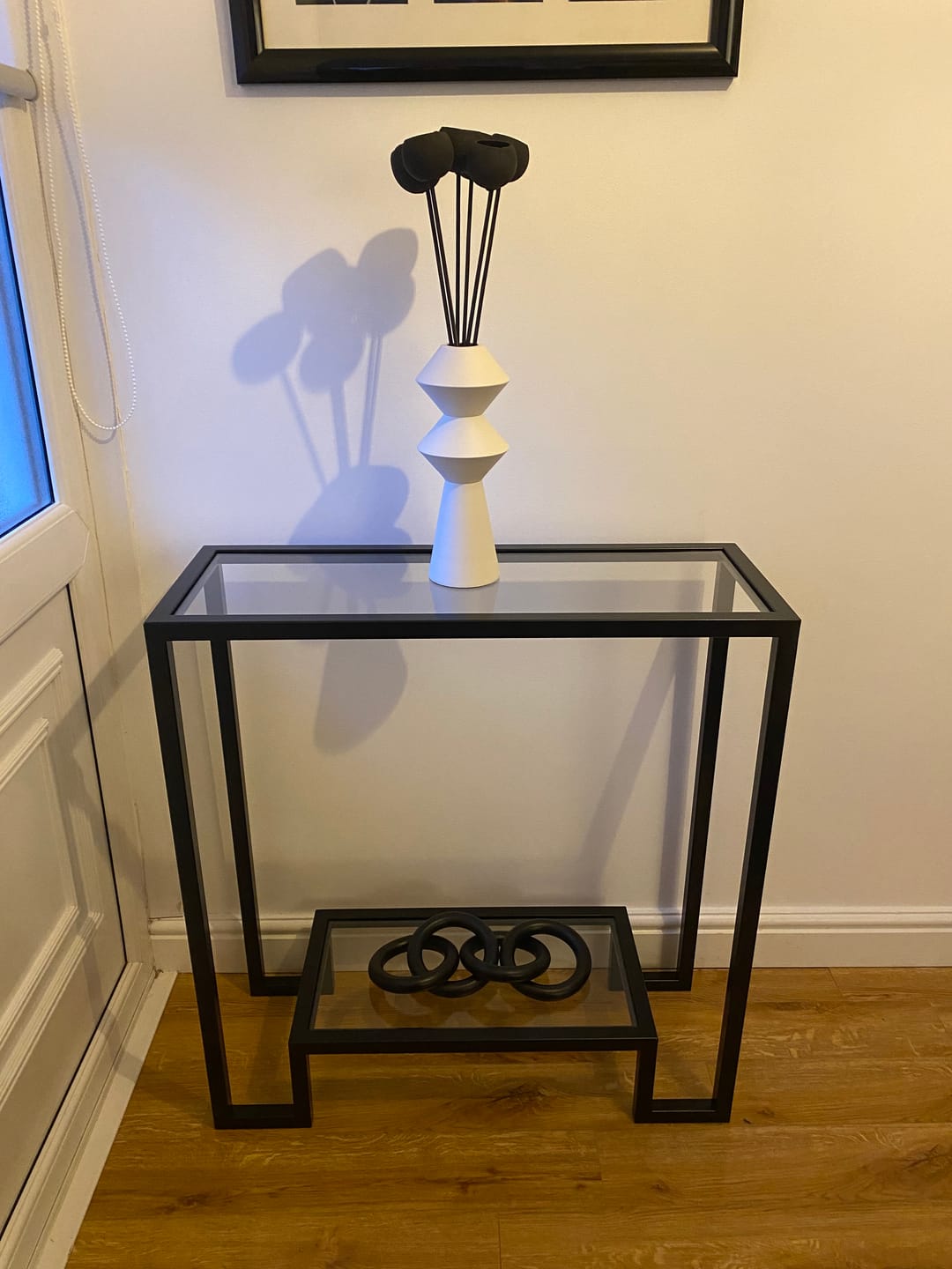 Customer photo review of Madison Glass Metal Side Table - Black