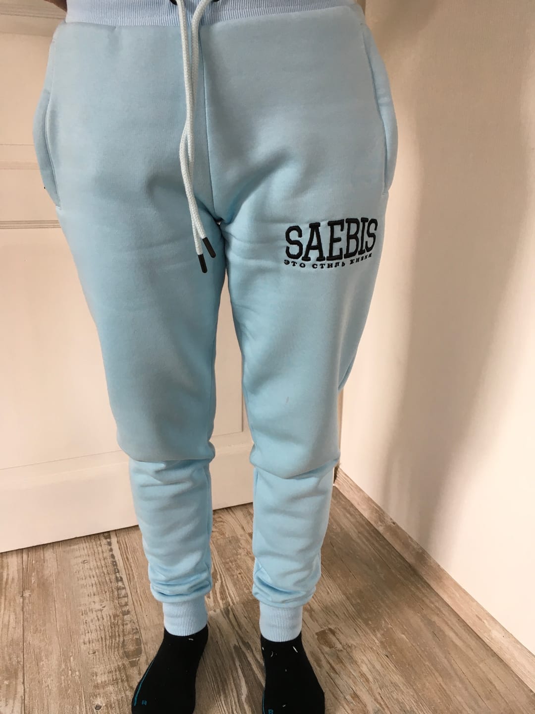 Customer photo review of Lifestyle Damen Jogginghose babyblau mit Stickerei by SAEBIS®