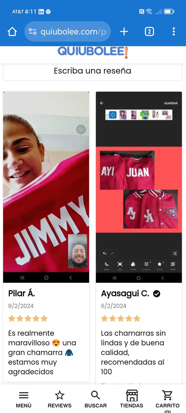 Customer photo review of Chamarra Universitaria NFL 49ers