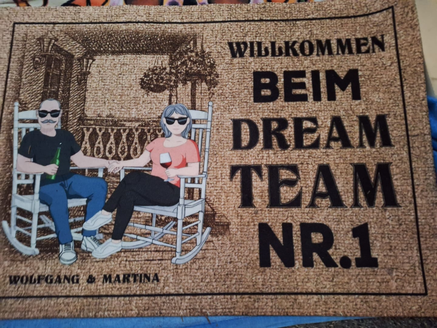 Customer photo review of Willkommen - Paar-Fußmatte