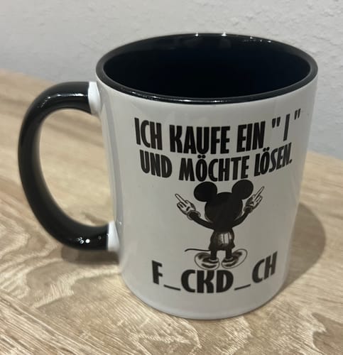 Customer photo review of ICH KAUFE EIN " I " MAUS Rückendruck Tasse