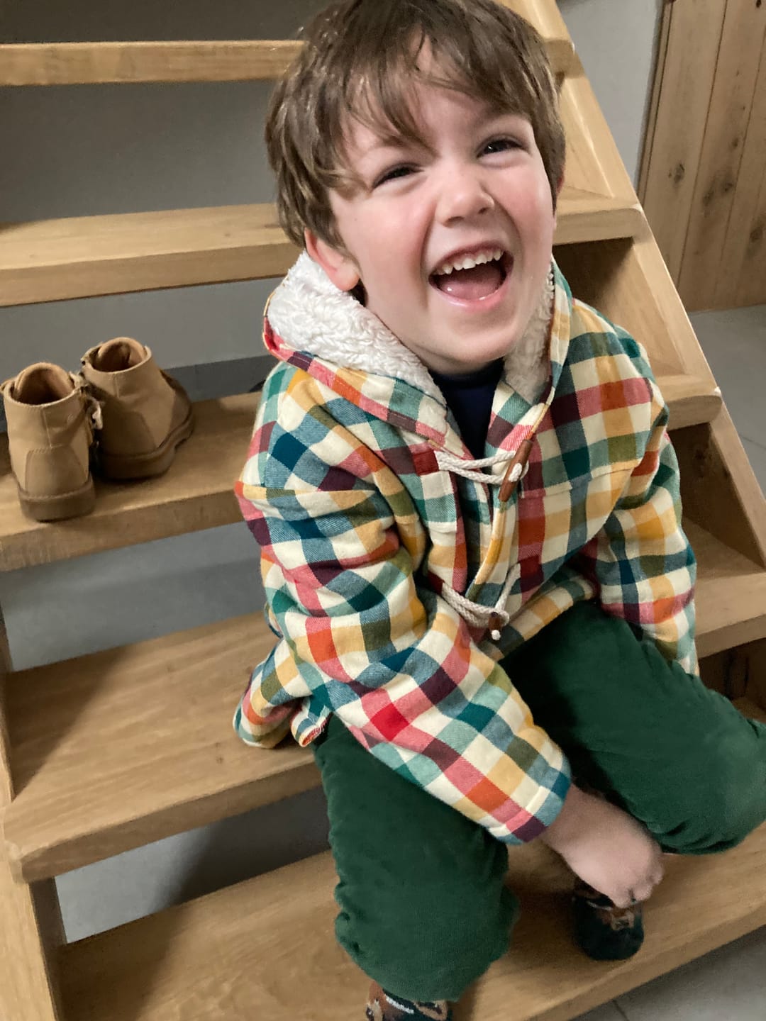 Customer photo review of Vintage Green Corduroy Adventure Jeans
