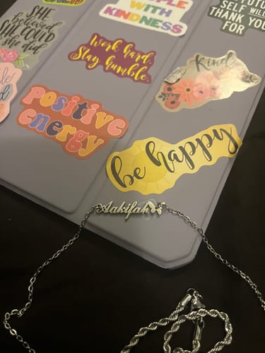 Customer photo review of Butterfly Personalized Necklace