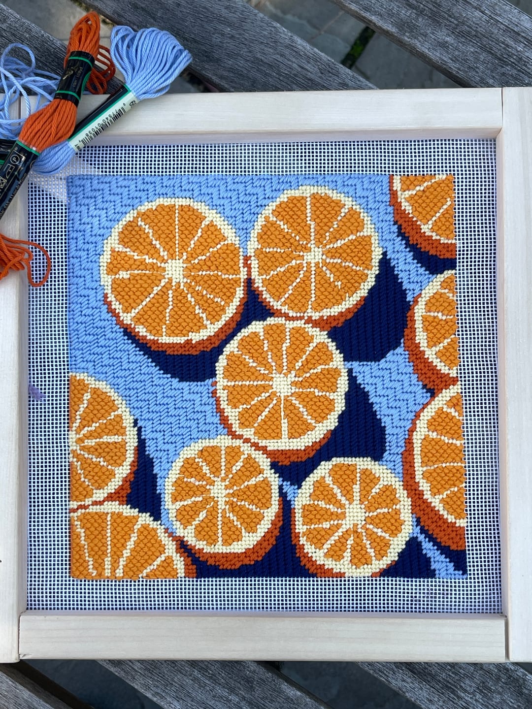 Customer photo review of Agrumes Needlepoint Kit