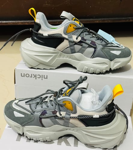 Customer photo review of Rocket Boost Grey High Heel Funky Designer Low Top Sneakers
