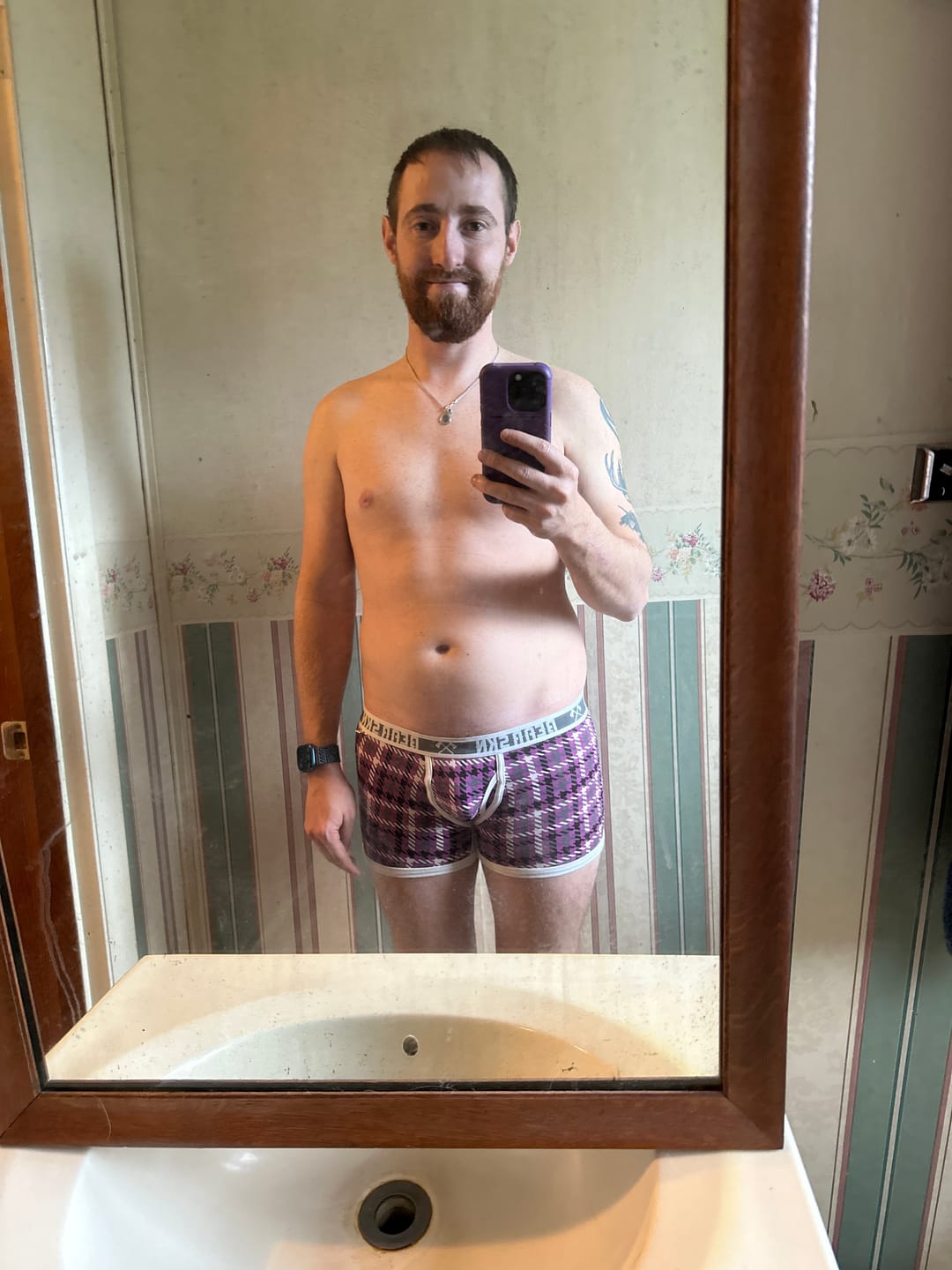 Customer photo review of Bamboo Boxer Brief - Majestic Grape Beartooth