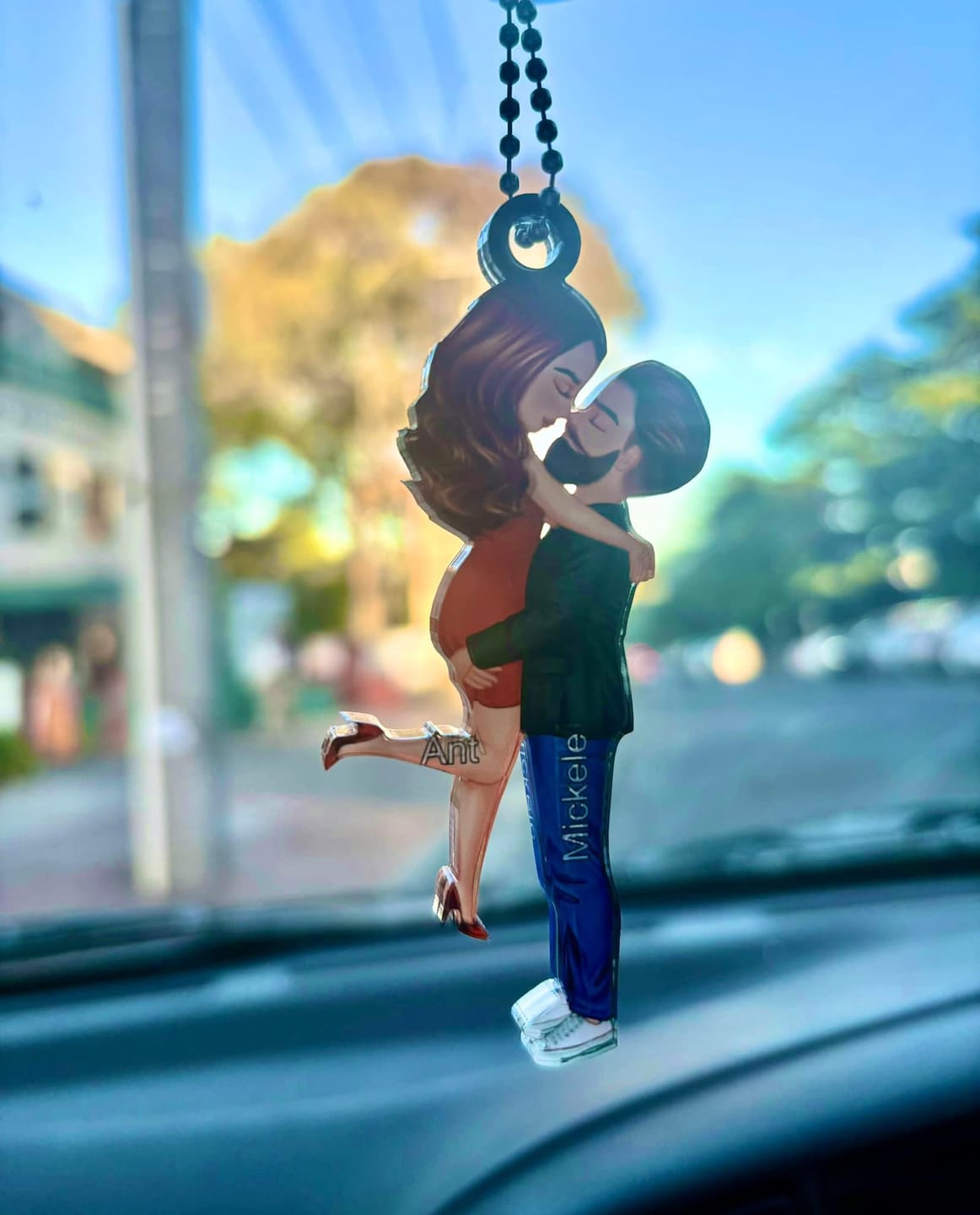 Customer photo review of Doll Couple Kissing Hugging  Personalized Ornament
