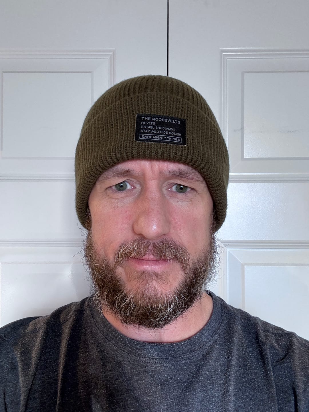 Customer photo review of Merino Wool RSVLTS Olive Beanie