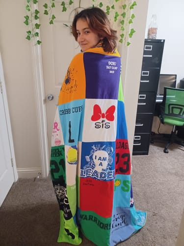 T-shirt quilt featuring warriors by Melmarie from CA