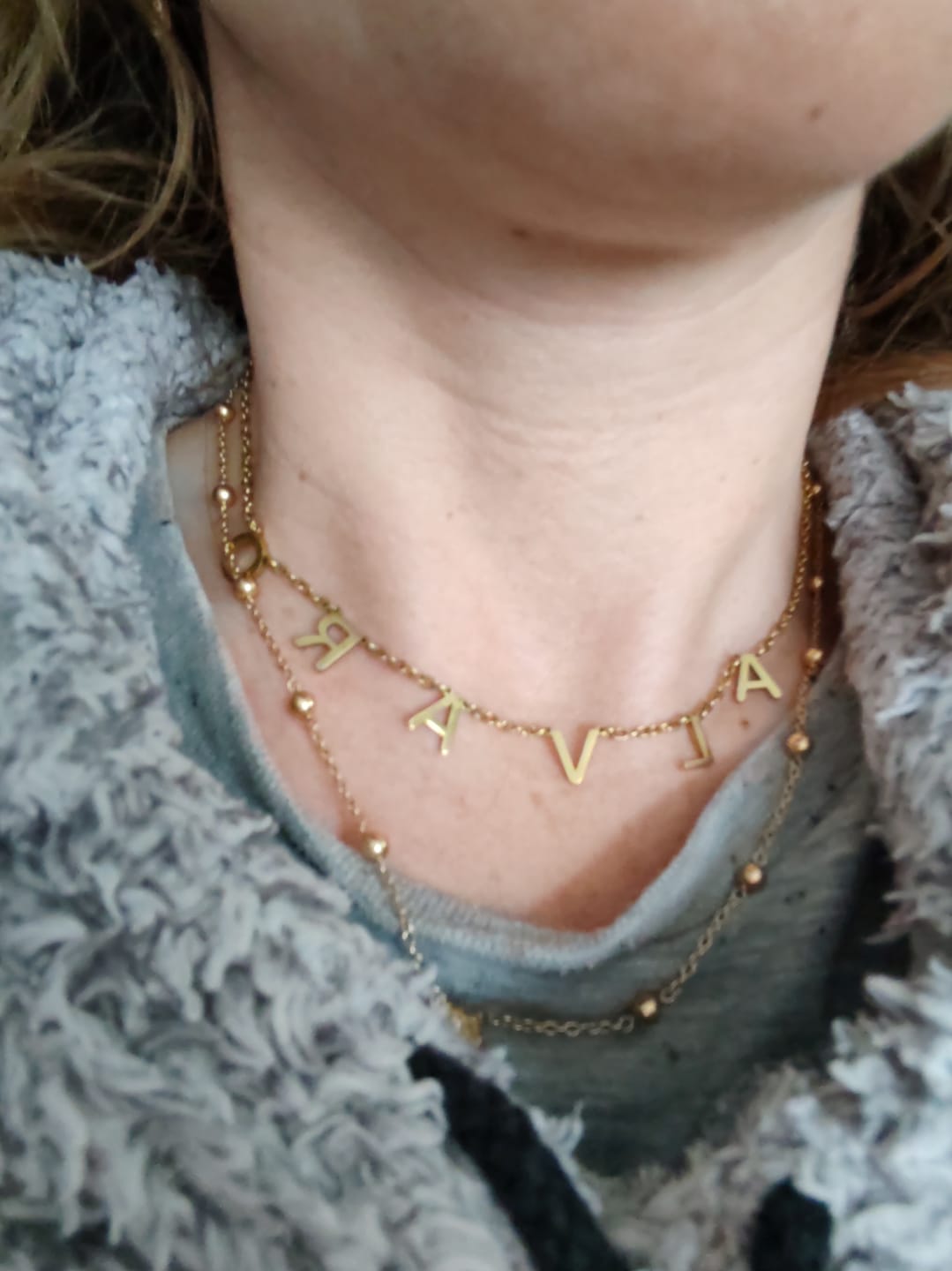 Customer photo review of Collier Choker Initiales