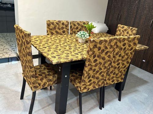 Customer photo review of DivineTrendz Exclusive - Dry Leaves Elastic Chair & Table Cover