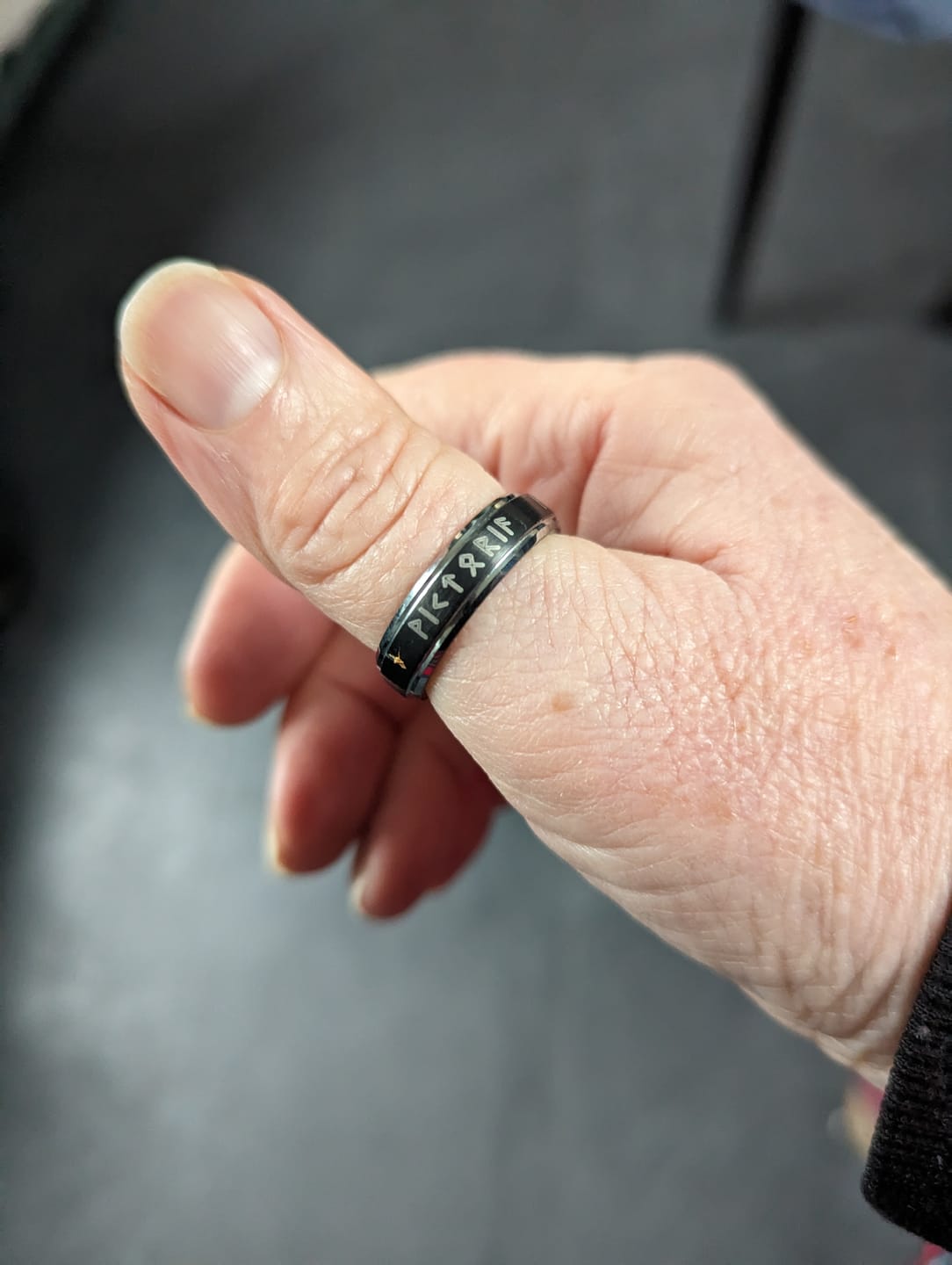 Customer photo review of Personalised Viking Rune Wonder Ring