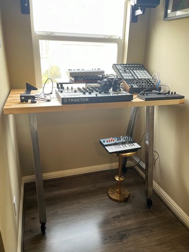 Customer photo review of A-Frame Table & Bench Leg - 2" x 2" Tube Steel - Raw Steel