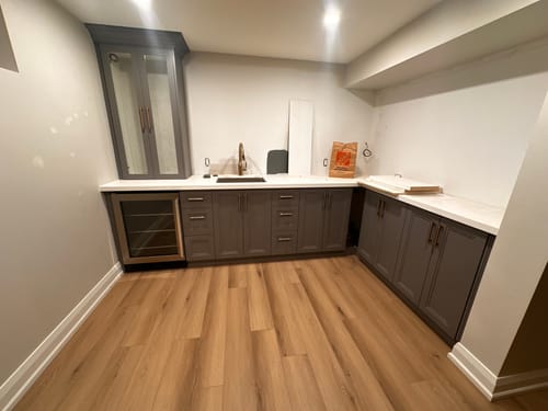 Customer photo review of Custom Wall Cabinet with Painted Doors - Wall Cabinet