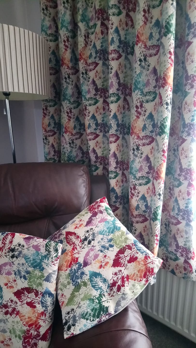 Customer photo review of Autumn Leaves Tapestry Fabric