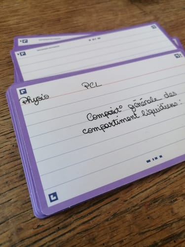 Avis photo d'un client sur Flashcards FLASH 2.0 OXFORD # 80 cartes 7,5 x 12,5 cm - ligné