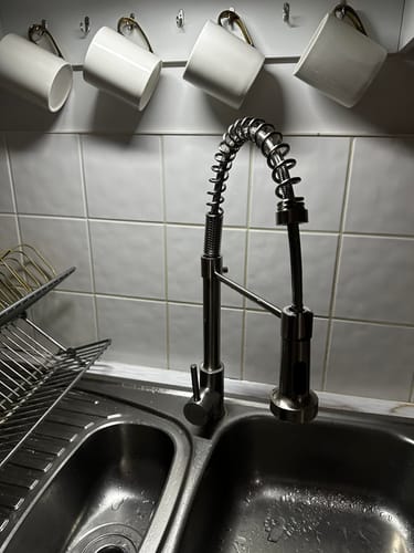 Customer photo review of Halmstad - Single Hole Pre-Rinse Pull-Down Spring Spout Kitchen Faucet