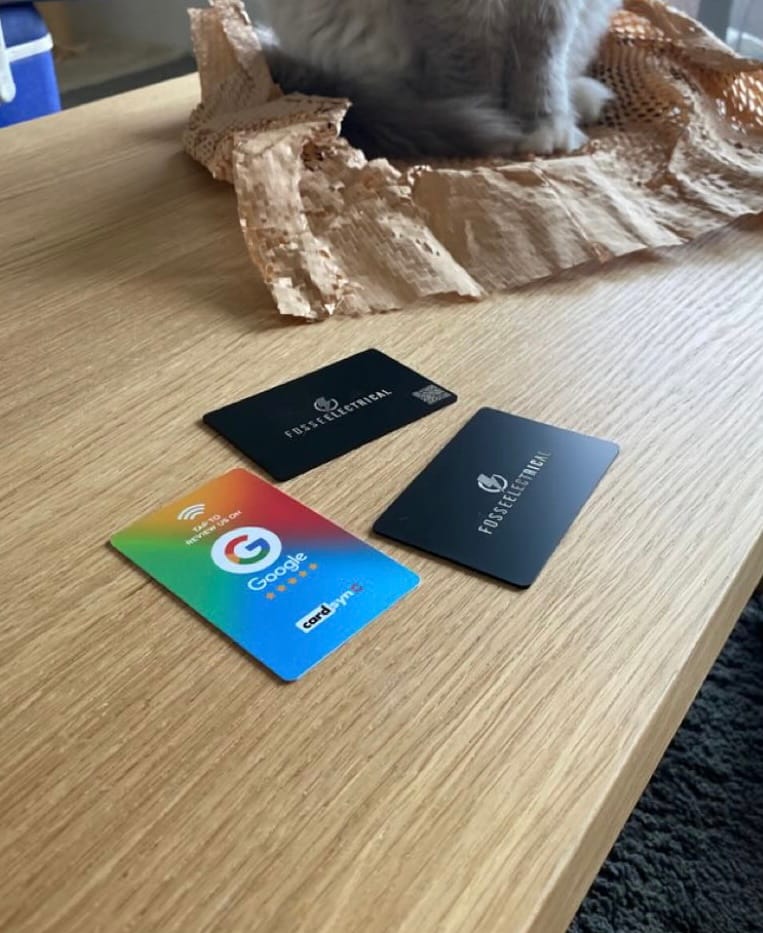 Customer photo review of Google Review Cards