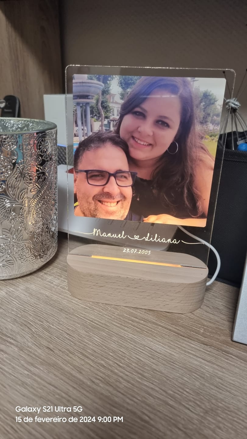 Customer photo review of Euer Liebeslicht mit Foto (eckig)